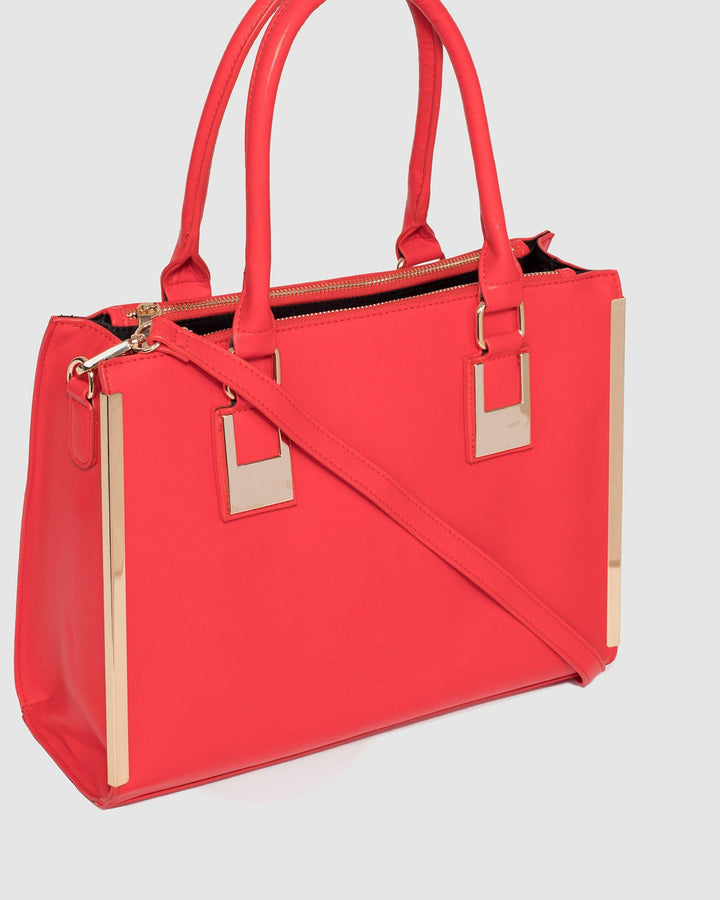 Red Fabiana Plain Tote Bag | Tote Bags