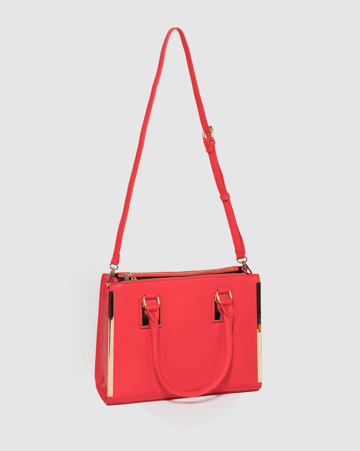 Red Fabiana Plain Tote Bag | Tote Bags