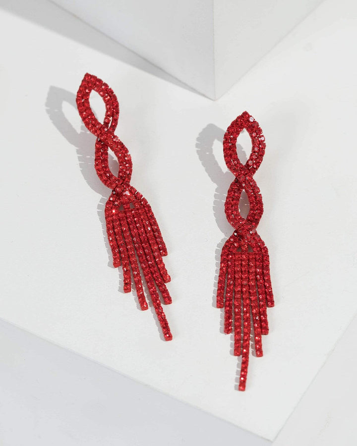 Red Figure Eight Drop Earrings | Earrings