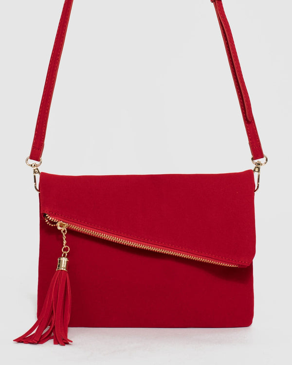 Red Gabi Foldover Clutch Bag | Clutch Bags