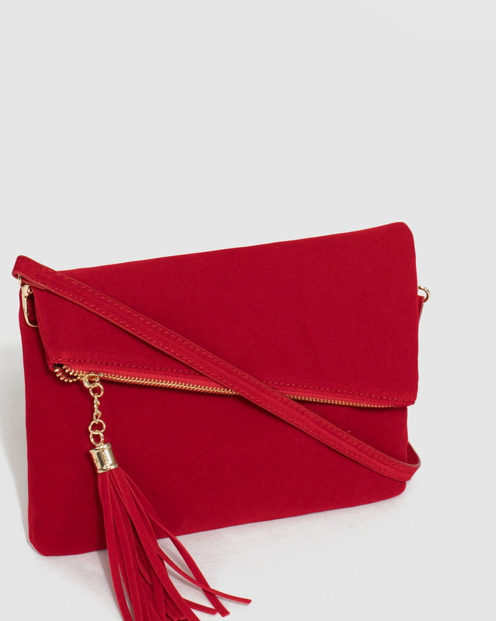 Colette by Colette Hayman Red Gabi Foldover Clutch Bag