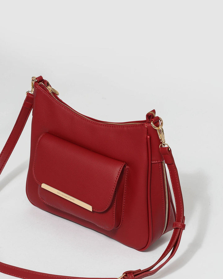 Red Gina Zip Crossbody Bag | Crossbody Bags