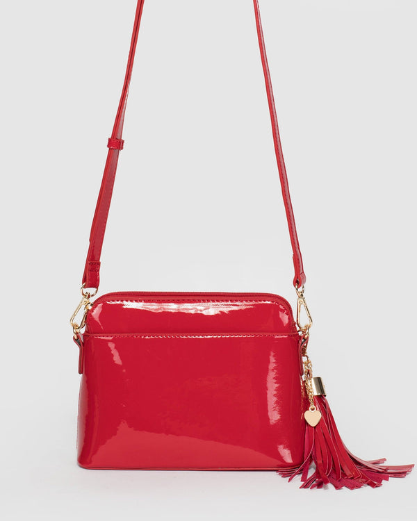 Red Karen Heart Charm Crossbody Bag | Crossbody Bags