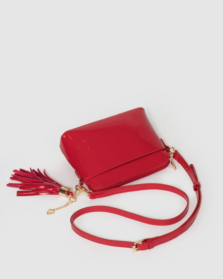 Colette by Colette Hayman Red Karen Heart Charm Crossbody Bag