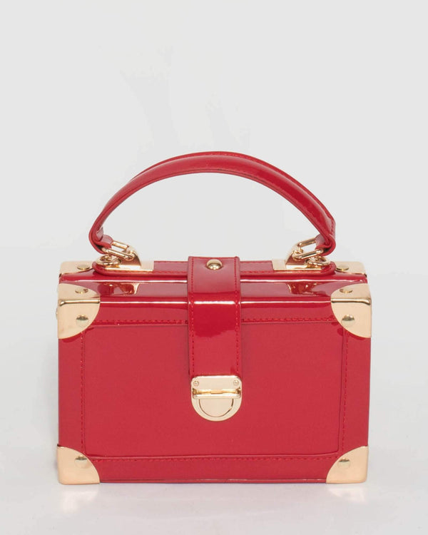 Red Kendall Round Lock Bag | Clutch Bags