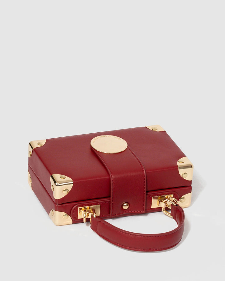 Red Kendall Stud Trunk Bag | Clutch Bags