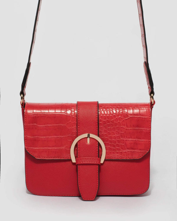 Red Lora Buckle Crossbody Bag | Crossbody Bags