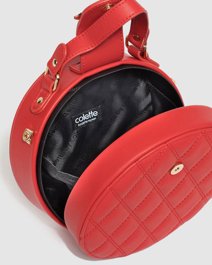 Red Marina Quilted Bee Bag | Clutch Bags