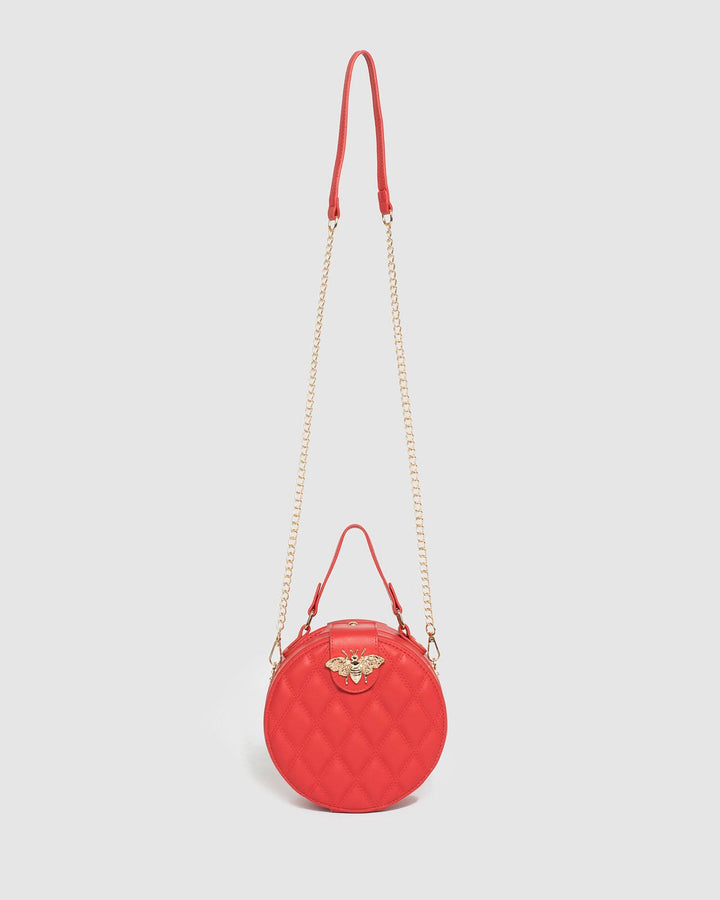 Red Marina Quilted Bee Bag | Clutch Bags