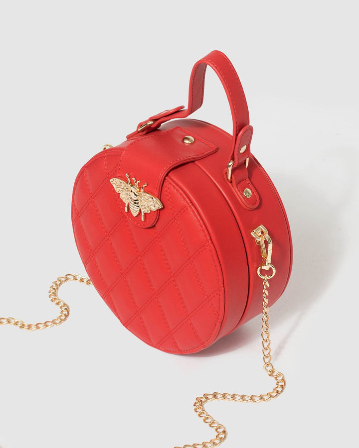Red Marina Quilted Bee Bag | Clutch Bags