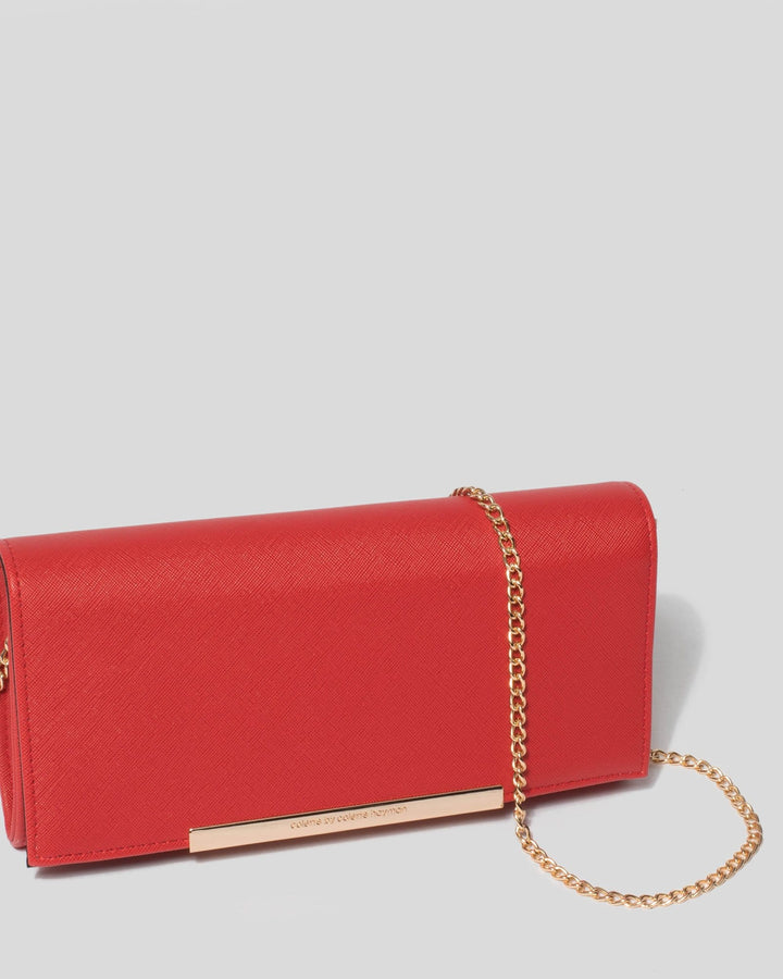 Red Meghan Bar Clutch Bag | Clutch Bags