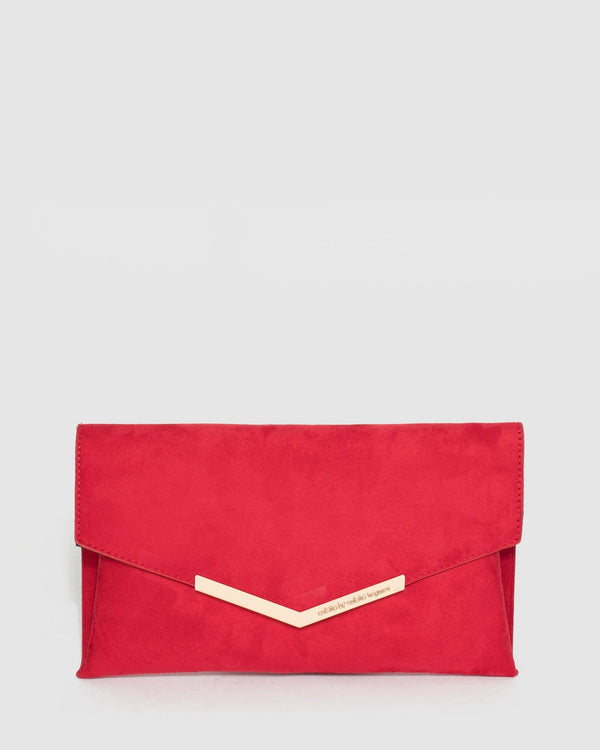 Red Micaela Envelope Clutch Bag | Clutch Bags