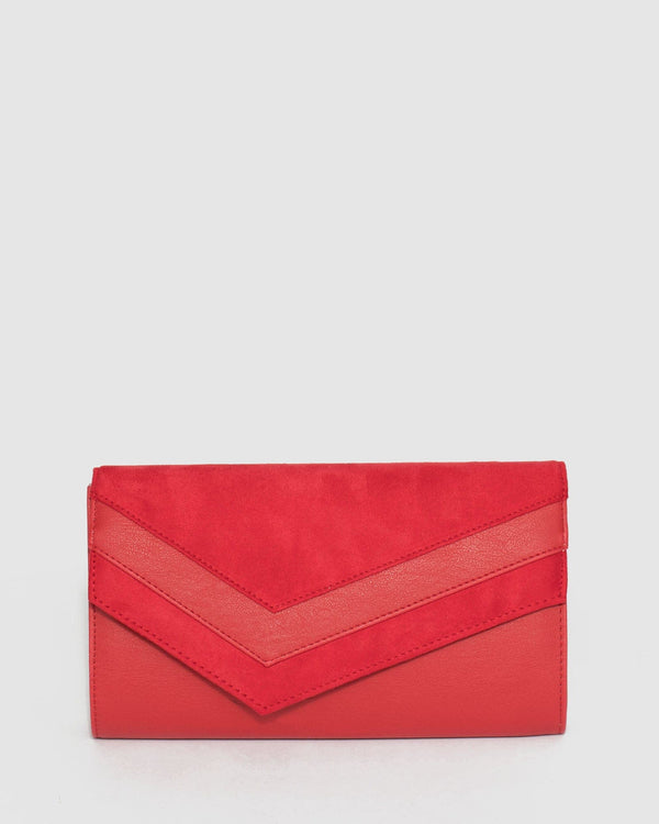 Red Mila Arrow Clutch Bag | Clutch Bags