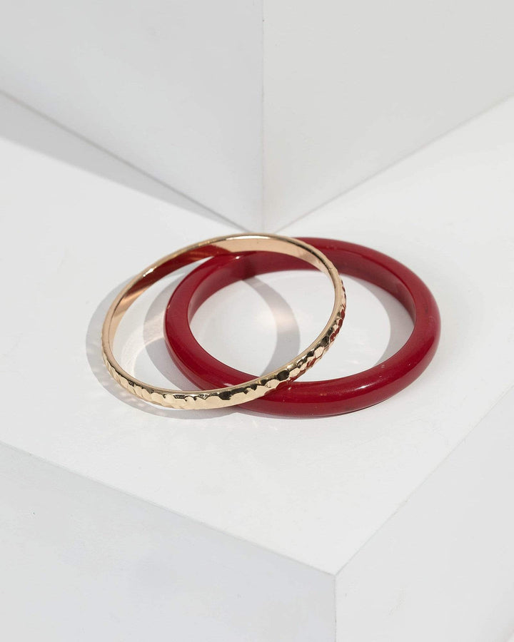 Red Mixed Bangle Set Bracelets | Wristwear