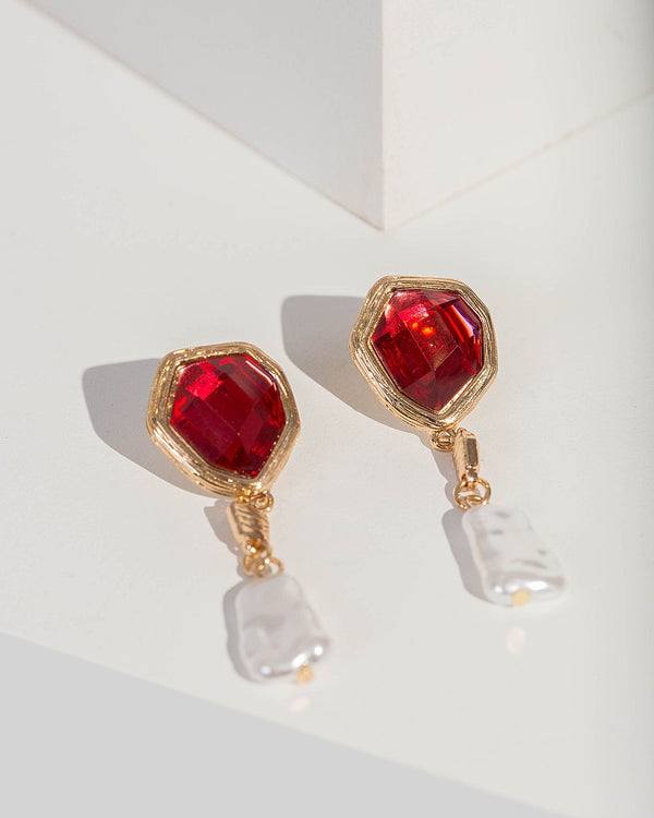 Colette by Colette Hayman Red Molten Drop Earrings