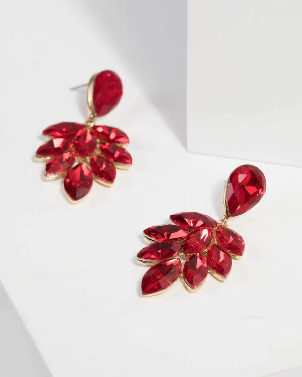 Red Multi Crystal Earrings | Earrings