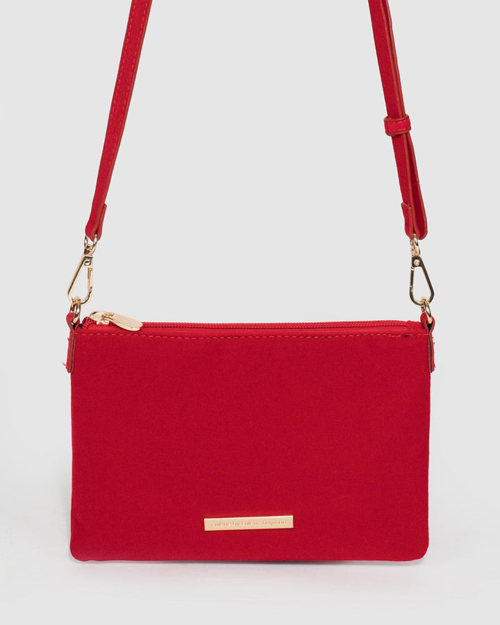 Red Peta Plate Chain Strap Crossbody Bag | Crossbody Bags