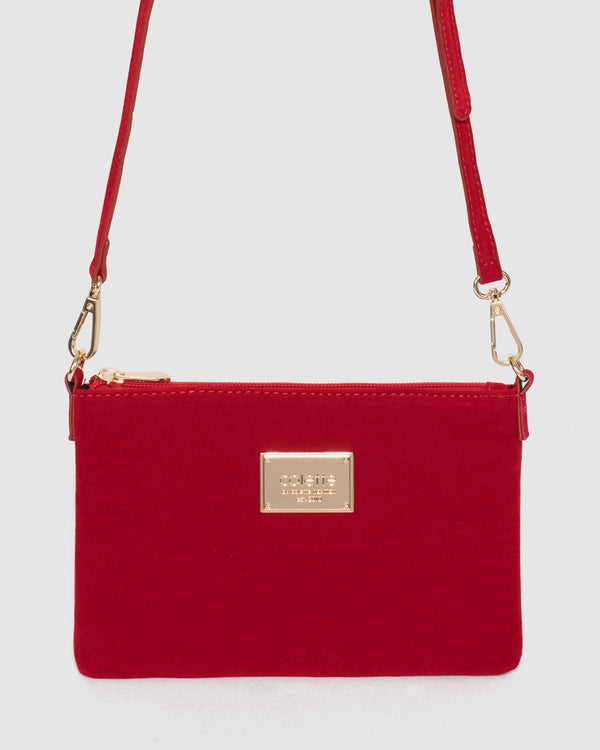 Red Peta Pu Strap Crossbody Bag | Crossbody Bags