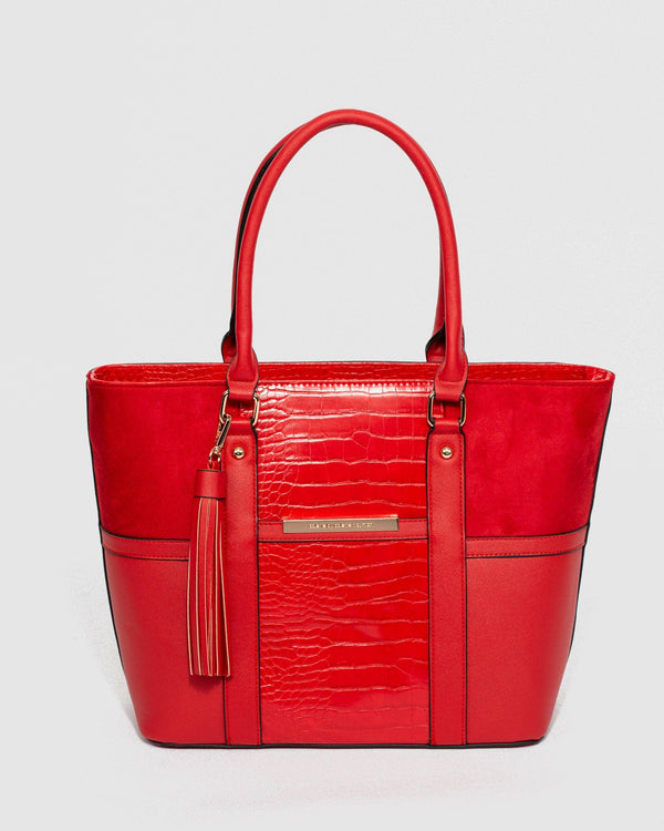 Red Rabiah Tassel Tote Bag | Tote Bags