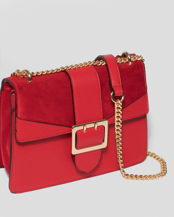Red Buckle Crossbody Bag | Crossbody Bags