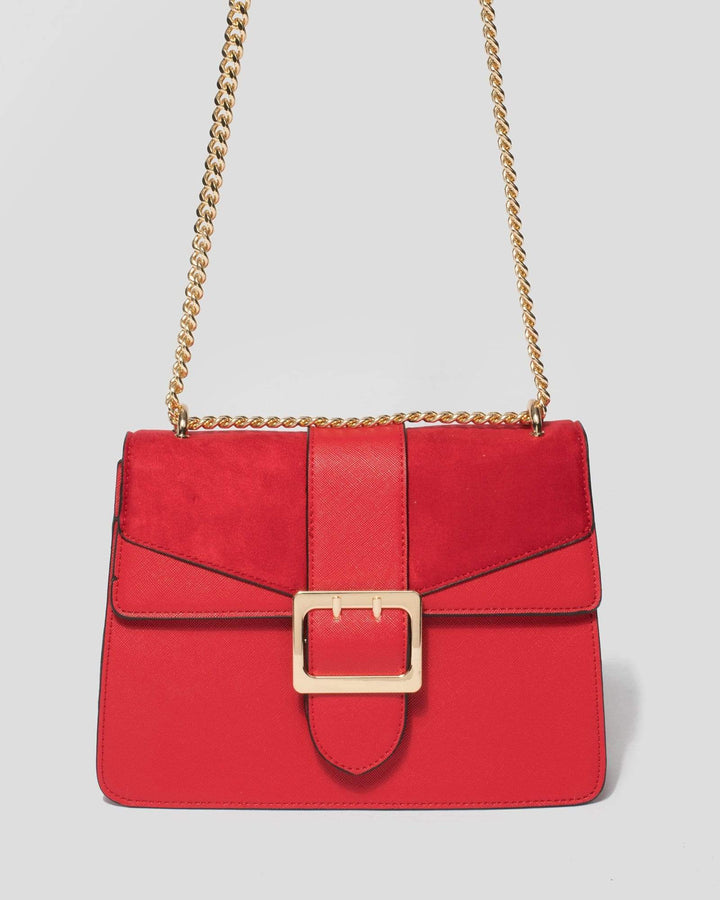 Red Buckle Crossbody Bag | Crossbody Bags