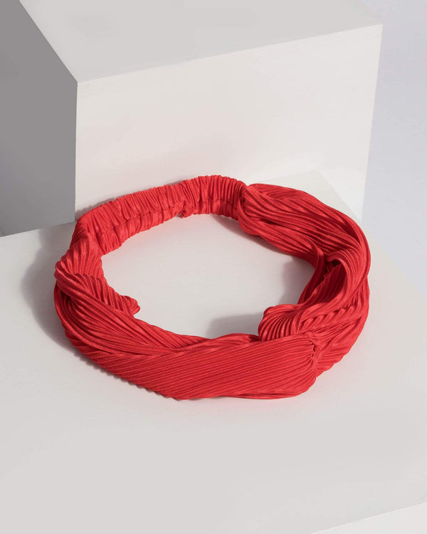 Red Soft Ribbed Stretch Headband | Hair Accessories