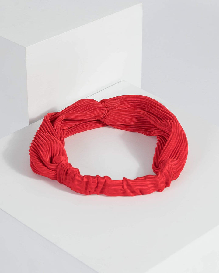 Red Soft Ribbed Stretch Headband | Accessories