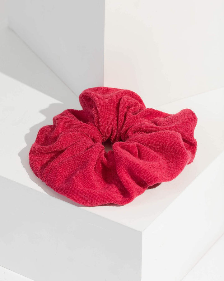 Red Towling Scrunchie | Hair Accessories