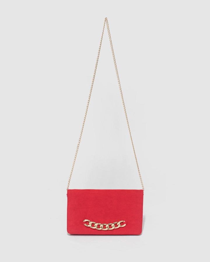 Colette by Colette Hayman Red Veronika Chain Clutch Bag