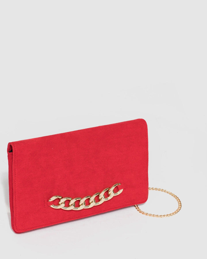 Colette by Colette Hayman Red Veronika Chain Clutch Bag