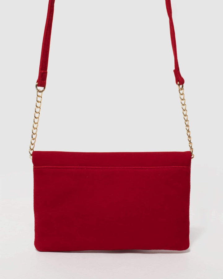 Red Zoe Fold Over Clutch Bag | Clutch Bags