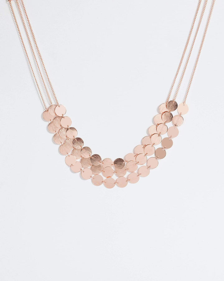 Rose Gold 3 Layer Disk Necklace | Necklaces