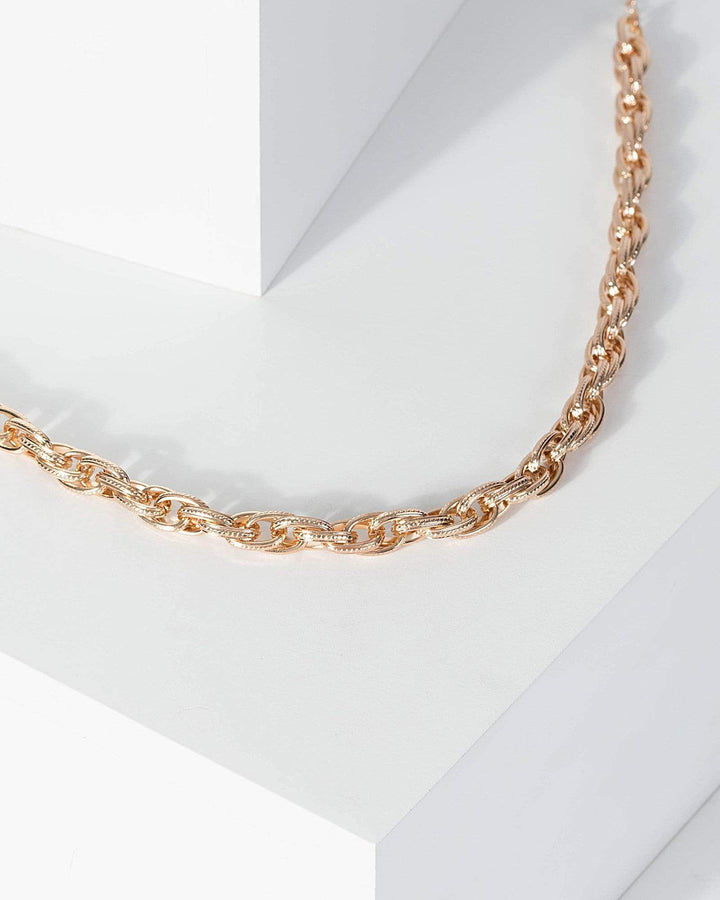 Rose Gold Chunky Chain Short Necklace | Necklaces
