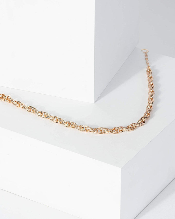 Rose Gold Chunky Chain Short Necklace | Necklaces