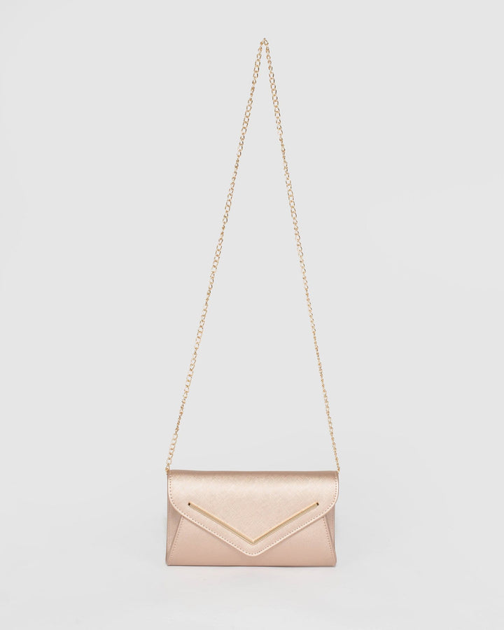 Rose Gold Clare Bar Clutch Bag | Clutch Bags