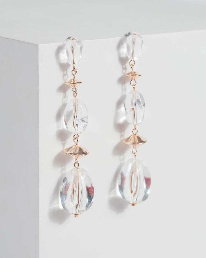 Rose Gold Clear Acrylic Drop Earrings | Earrings