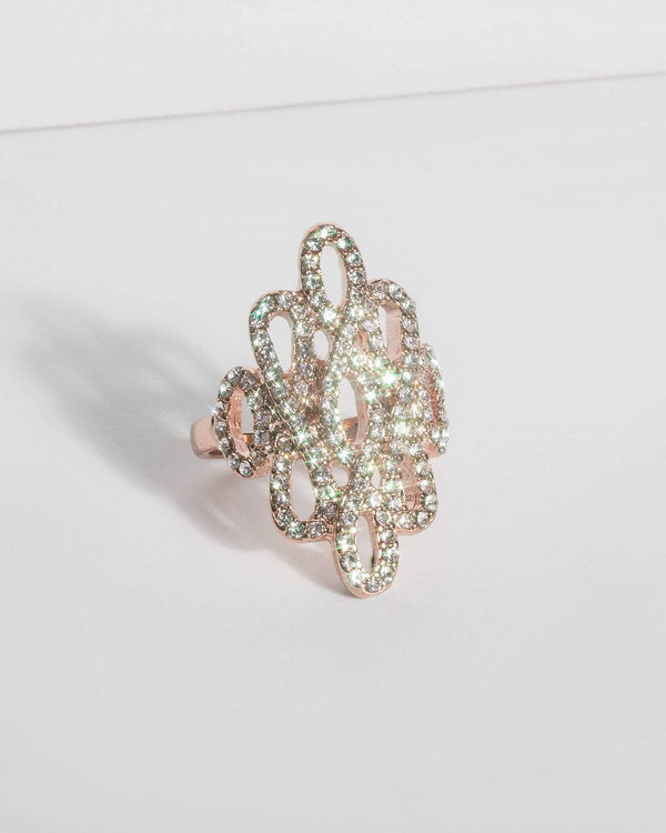 Rose Gold Crystal Encrusted Ring | Rings