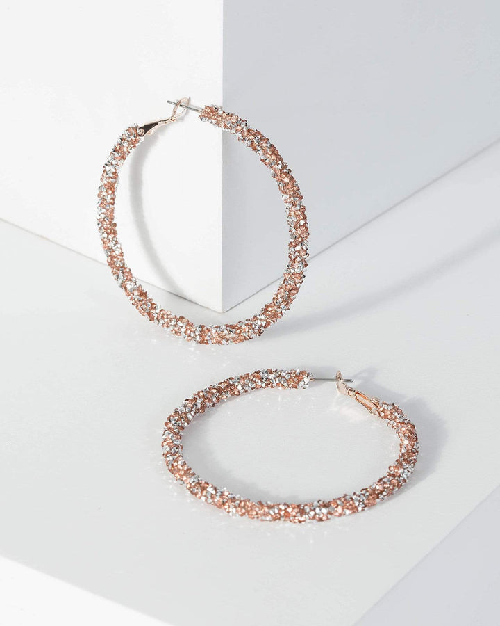 Rose Gold Crystal Hoop Earrings | Earrings
