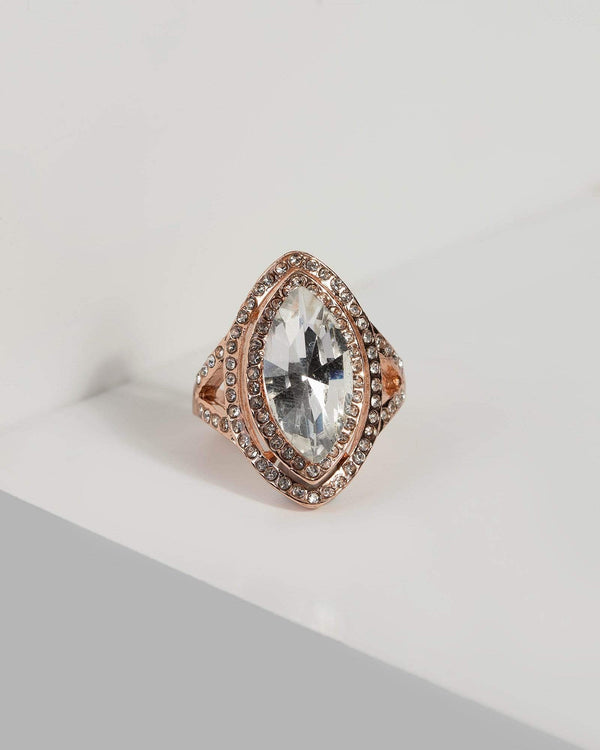 Rose Gold Crystal Statement Ring | Rings