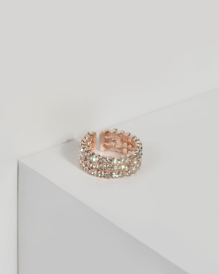 Rose Gold Crystal Wrapped Ring | Rings