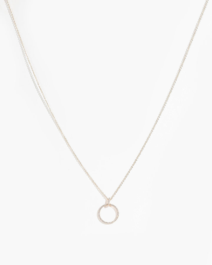 Colette by Colette Hayman Rose Gold Cubic Zirconia Circle And Bar Necklace