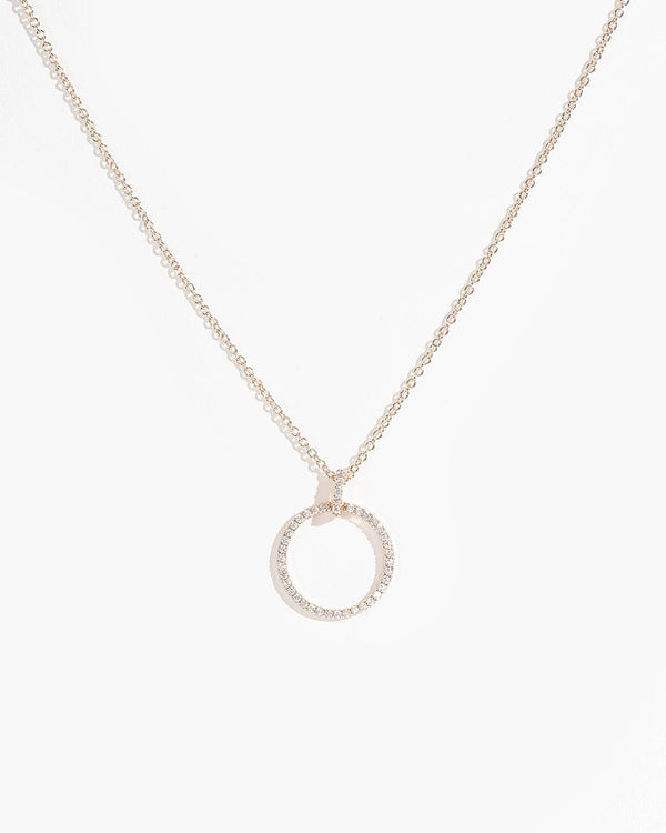 Colette by Colette Hayman Rose Gold Cubic Zirconia Circle And Bar Necklace