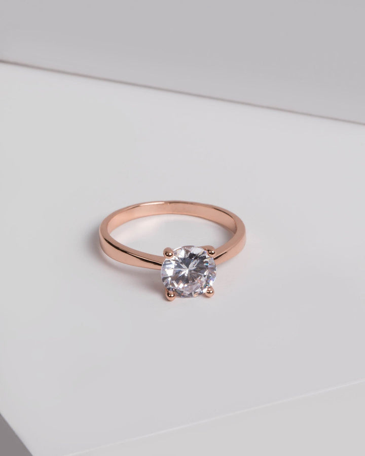 Rose Gold Cubic Zirconia Engagement Ring | Rings