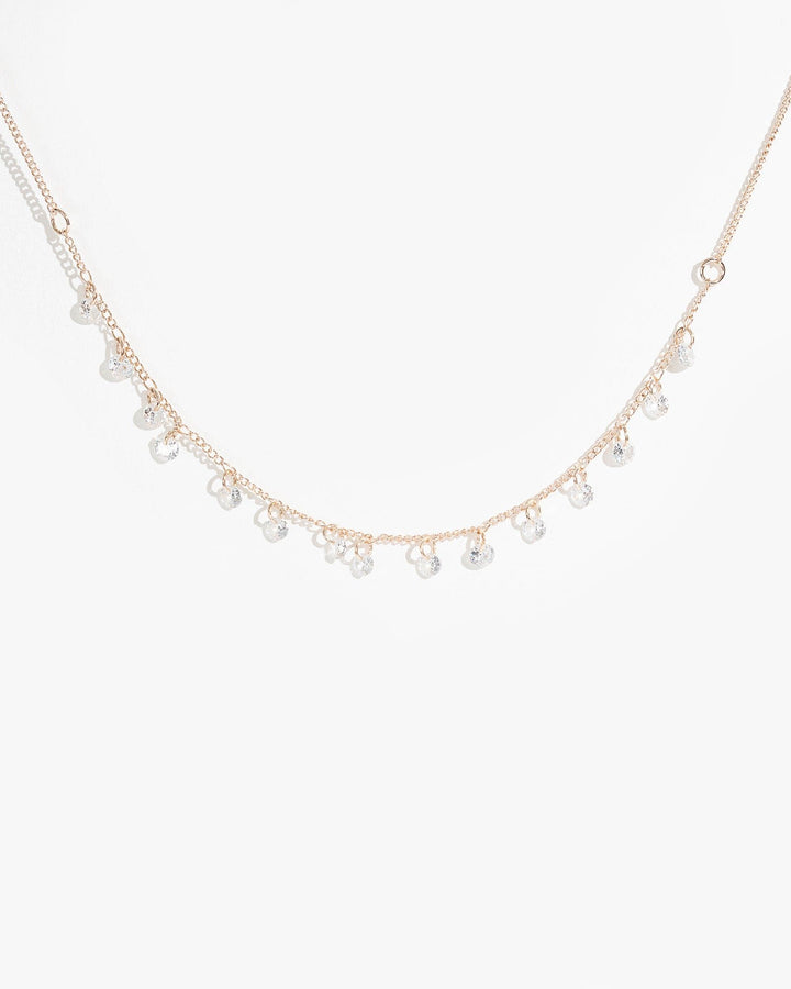 Colette by Colette Hayman Rose Gold Cubic Zirconia Mini Crystals Necklace