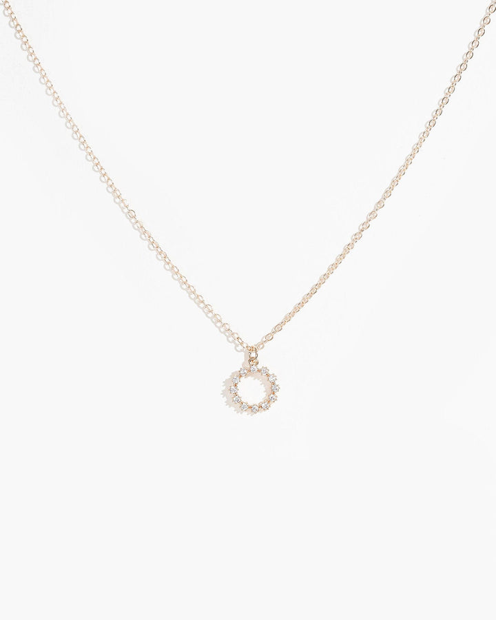 Colette by Colette Hayman Rose Gold Cubic Zirconia Pave Circle Necklace