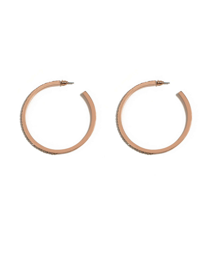 Colette by Colette Hayman Rose Gold Diamante 60mm Hoop Earrings