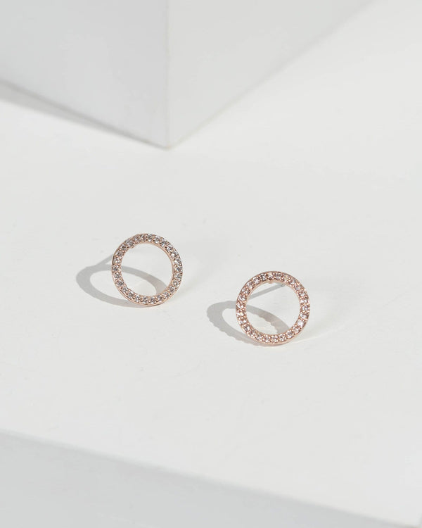 Rose Gold Double Circle Earrings | Earrings