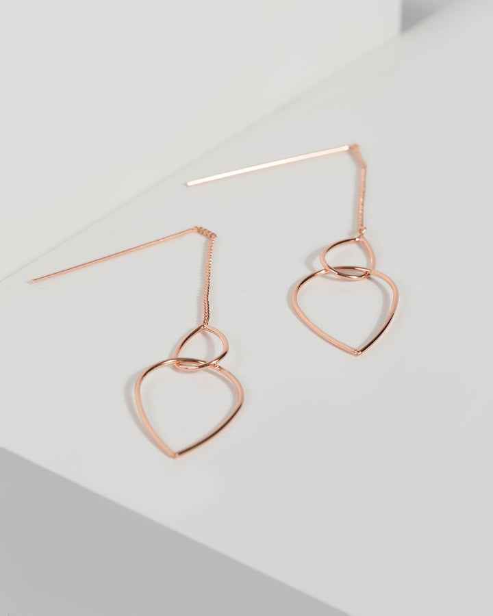 Rose Gold Fine Chain Tear Drop Earrings | Earrings
