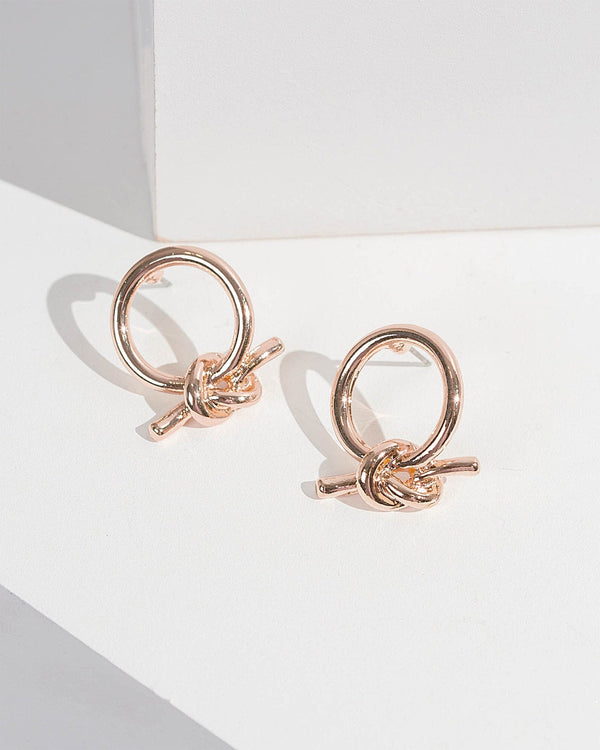 Colette by Colette Hayman Rose Gold Fine Knot Stud Earrings
