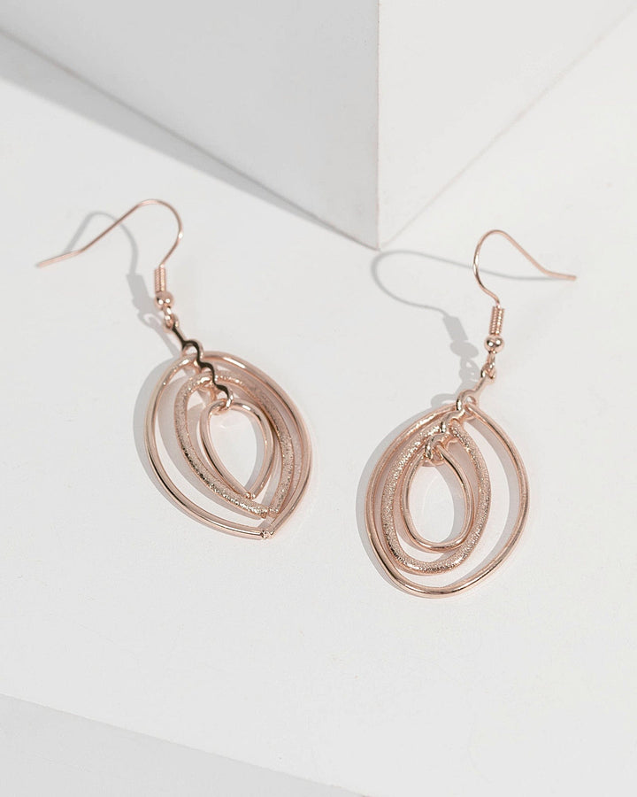 Rose Gold Fine Oval Hook Earrings | Earrings